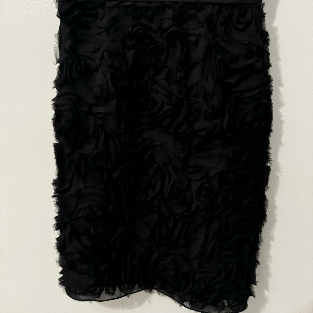 JS Collections Holiday Black Strapless Rosettes Dress Sz 10 - Picture 5 of 7